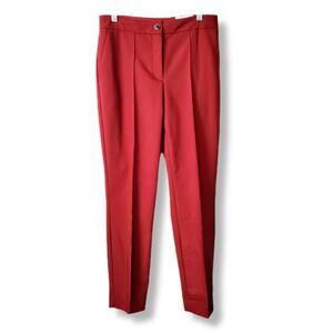 Express Women Red Stretch Ankle Pant 4 Career Modern Holiday Cocktail Classic